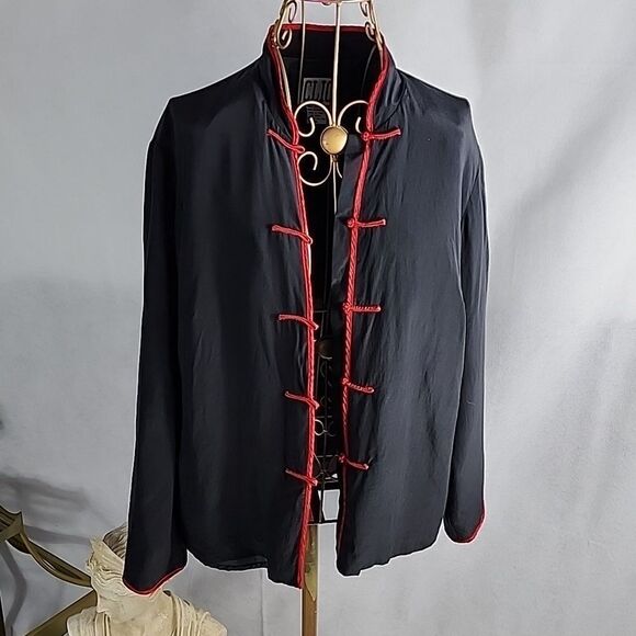 Vintage Silk CLIO Jacket with  Frog and Loop Close - Picture 1 of 8